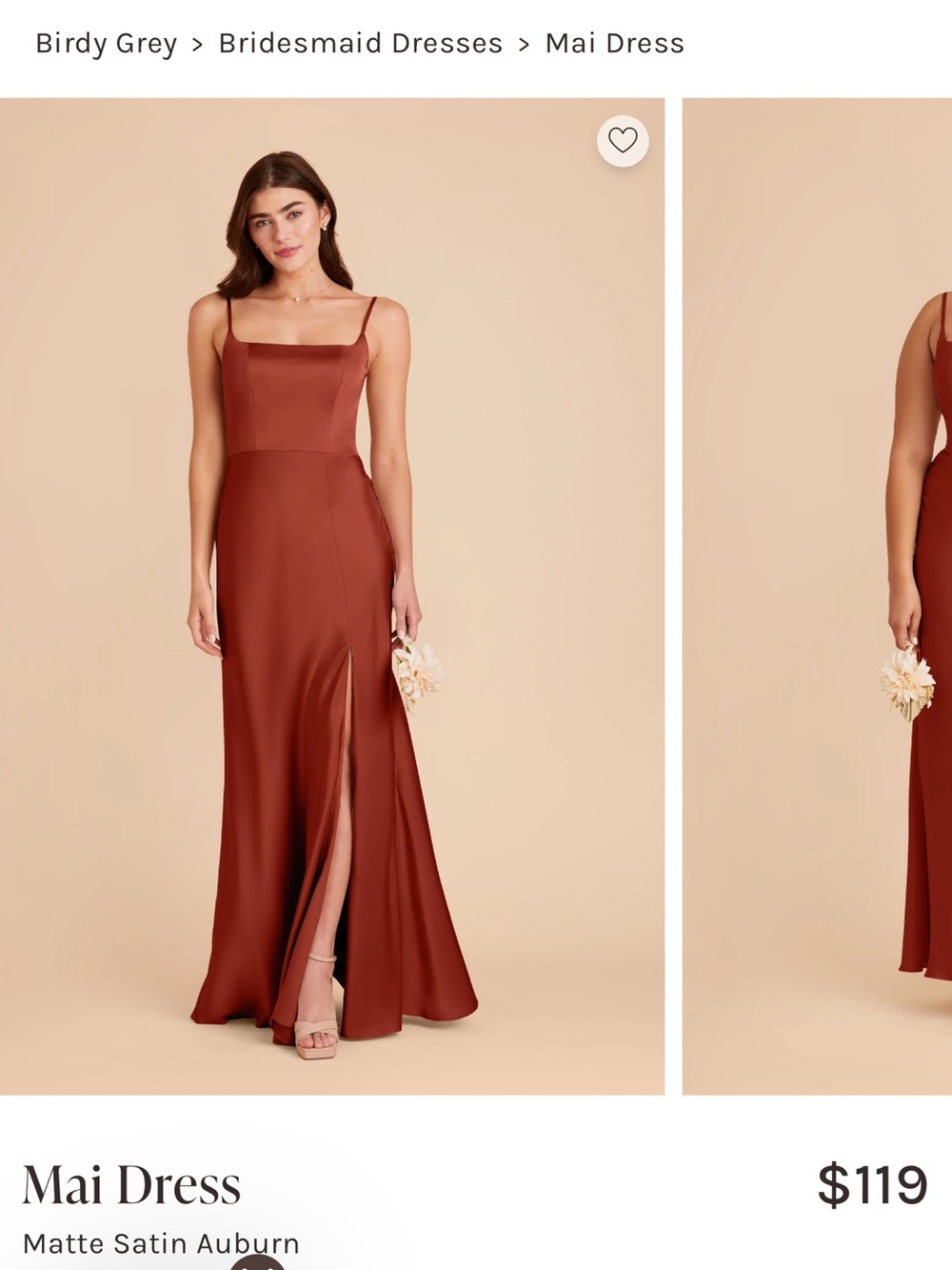 Birdy Grey Mai Dress in Auburn Satin